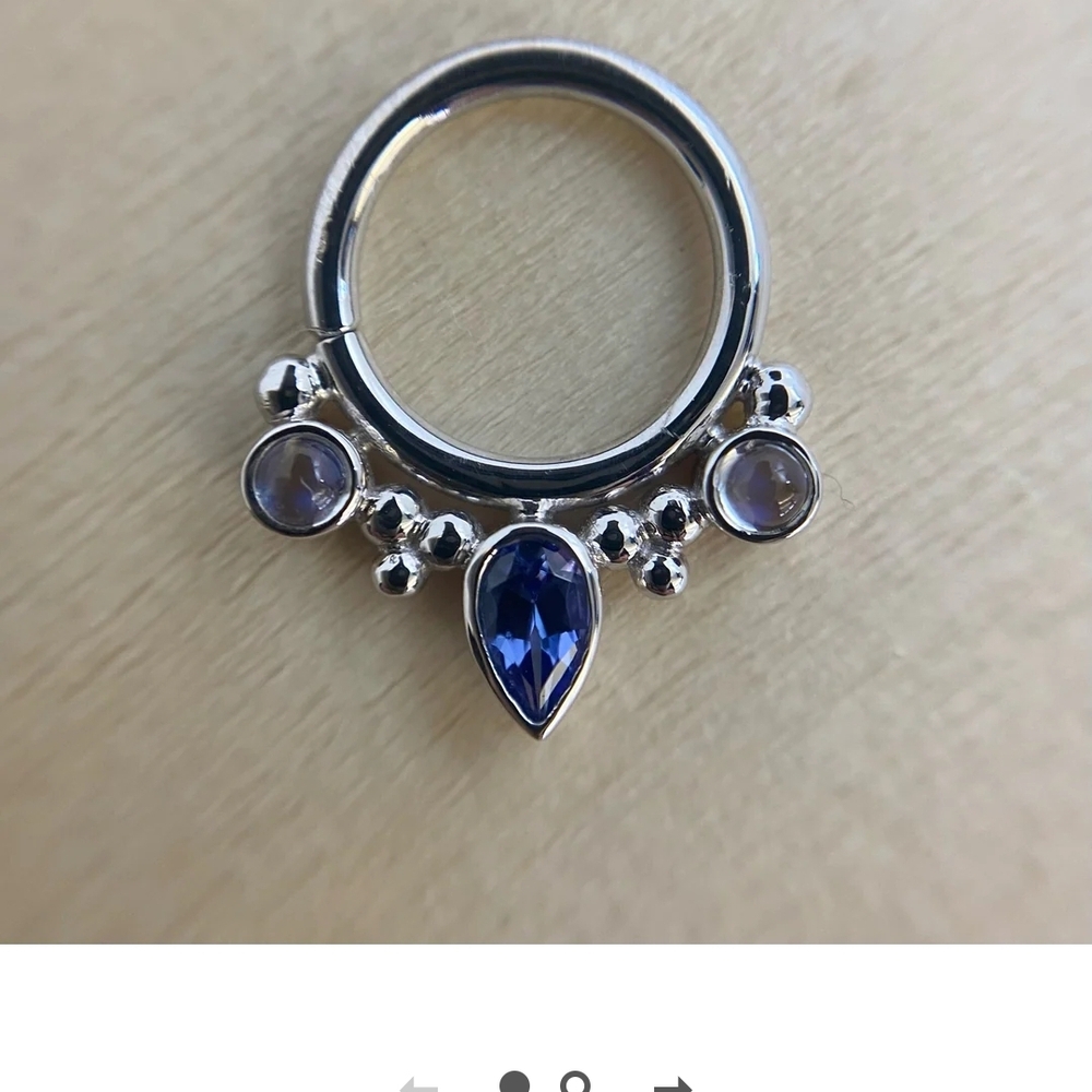 14k Solid White Gold And Tanzanite Seamless Earring